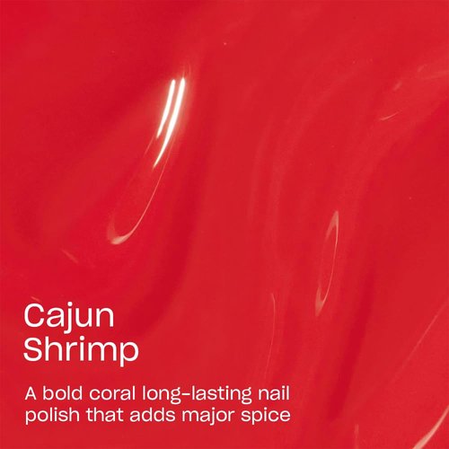 OPI Infinite Shine Cajun Shrimp | Opaque Bright Coral Red Crème Long Wear Gel Like Nail Polish | Vegan, Long Lasting, Streak Free