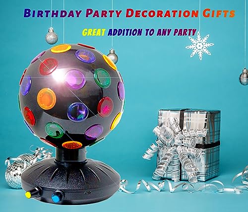 Disco Ball LED Night Light Projector Black - 360° Rotation, Adjustable Brightness & Speed, Indoor/Outdoor Party Decor