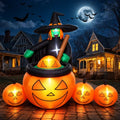 7 FT Halloween Inflatable Witch Pumpkin Cauldron Yard Decor with LEDs Outdoor Display
