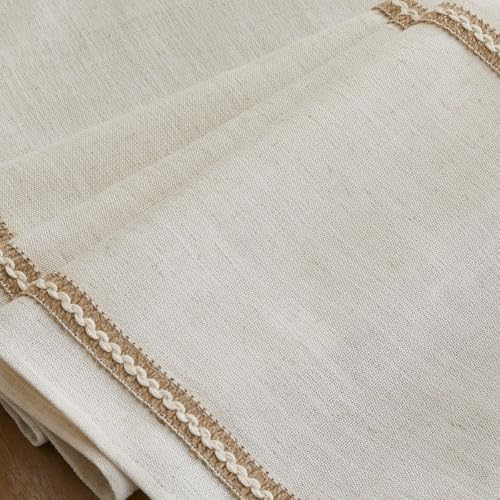 Wracra Jute Table Runner - Farmhouse Style, 14x60 Inch Off White Linen