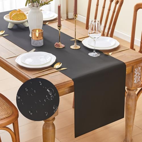 Black Table Runner 16x71 Inches Waterproof Summer Autumn Kitchen Decor