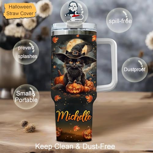 Halloween Silicone Straw Cover Caps for 30-40 oz Tumblers - Reusable & Decorative
