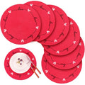 Valentine Heart Placemats Set of 6 - Red Love Design, Waterproof Table Mats, 13.4 Inch