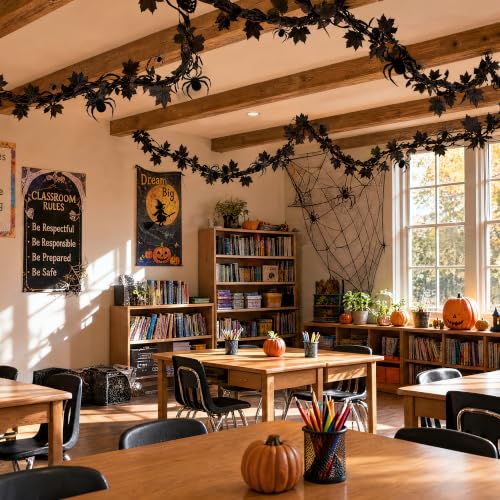Halloween DIY Black Maple Tree Decoration Set - Spooky Wall Art for Halloween