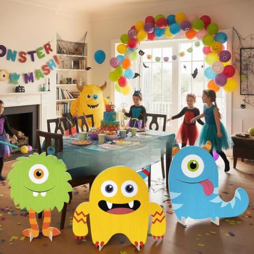 Monster Party Door Decorations Set - Photo Booth & Event Decor, 3-Piece
