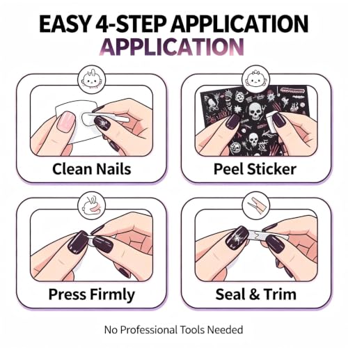 Halloween Nail Art Stickers Set - Ghost Pumpkin Bat Witch Spider Web Design NS-18 - 5 Sheets for Women & Girls