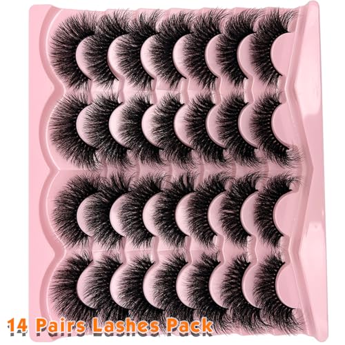 3D Mink Lashes Fluffy Wispy Cat Eye False Eyelashes Pack - Natural Look