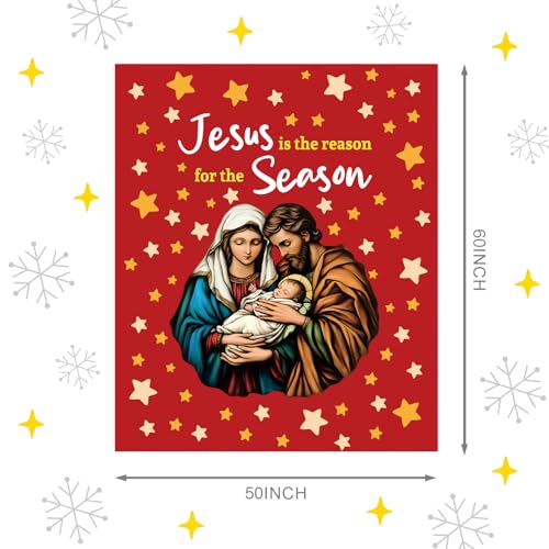 Christmas Nativity Throw Blanket 50x60 Inch Cozy Soft Holiday Decor