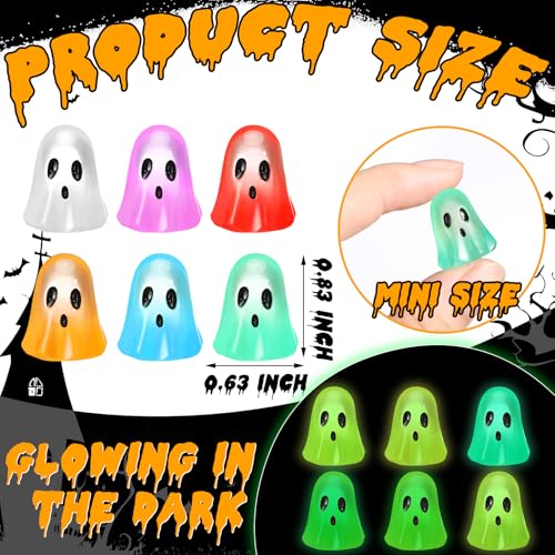 Halloween Mini Resin Ghost Figurines Glow in Dark Set - 90 Pieces