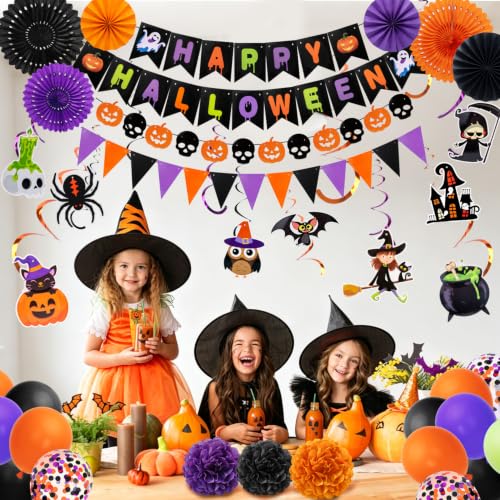 Halloween Party Decorations Set - 54 Pieces Indoor Festive Decor Kit