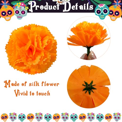 150pcs Artificial Marigold Flower Heads Bulk for Diy Wreath Garland Decorations