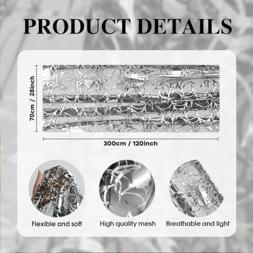 6 Pack Silver Spider Web Gauze Table Runner 28 x 120 Inch Halloween Decor