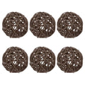 6-Pack 3.2 Inch Wicker Rattan Balls - Brown Decorative Vase Fillers