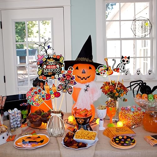 Day of the Dead Table Centerpieces Set of 24 for Mexican Themed Parties