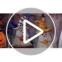 Halloween Ceramic Ghost Pumpkin Figurines with LED Lights - Indoor Decor Set
