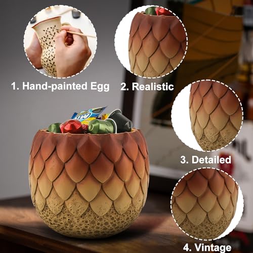 Large Halloween Dragon Egg Candy Bowl - Extra Large Red Decor & Storage