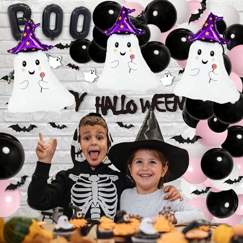 Halloween Ghost Foil Balloons - 5PCS Party Decorations for Ghost Theme