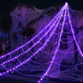 Purple Halloween Spider Web Lights 290 LED 23 Ft Outdoor Indoor Decoration