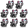 Mini Day of The Dead Skeleton Cat Piñata Set - Black Cats, 8 Pack, Party Decorations