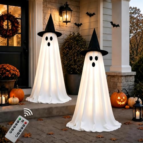 Halloween Ghost Decorations Indoor with Remote Light-Up Ghosts - Lighting Ghost Variation