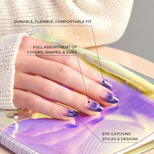 Glam and Glow Short Squoval Press On Nails with Glue - White