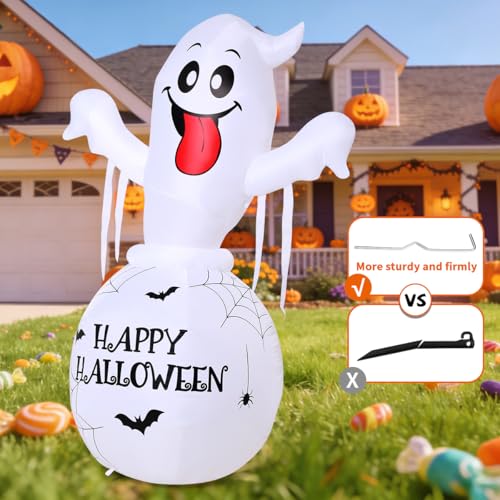 6 Ft Halloween Ghost in Bottle Inflatable Yard Decoration with LEDs