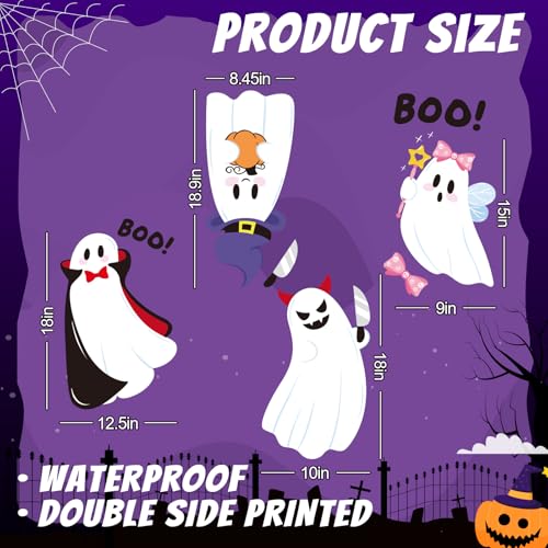 Halloween Ghost Window Clings - Large Reusable Stickers for Party & Home Decor