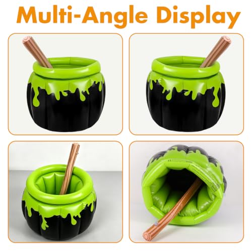 Inflatable Witch Cauldron Beverage Cooler - Leak-Proof Pool & Halloween Party Ice Bucket