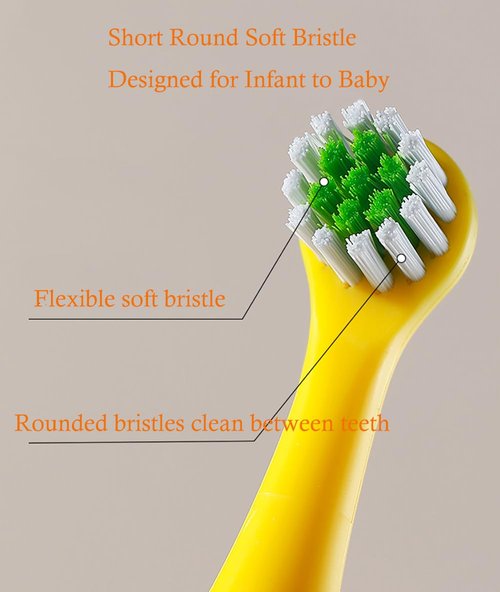 onluckdeer Baby Toothbrush,Lovely Calabash Handle Design Soft Bristles Infant to Toddler Toothbrush,Small Head for 0-3 Years, Teething Relief,4 Pack