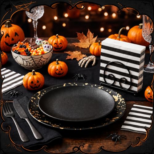 Halloween Paper Napkins Gothic Striped Pack of 50 - Party Tableware