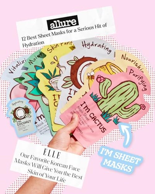 TONYMOLY Sweetheart Sheet Mask Gift Basket Stuffers – 12 Pack Korean Hydrating Face Masks with Strawberry, Rose & Red Wine, Cute Valentine’s Day Gifts for Gift Baskets, Care Packages & Galentines