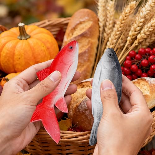 6PCS Fake Fish Artificial Seafood Decor for Kitchen & Halloween Party