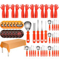 Halloween Carving Kit 49 Pcs with Knives Gloves and Accessories - Orange, Tangerine, Pumpkin
