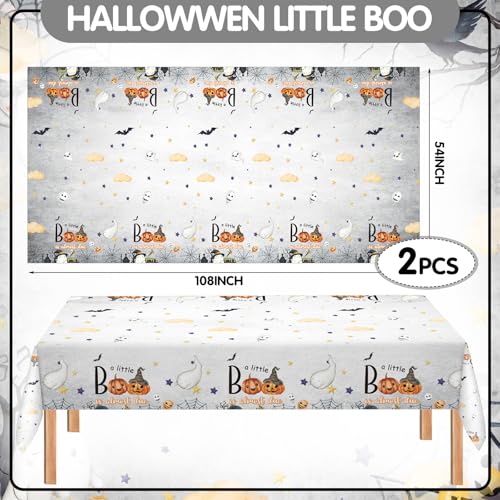 Gray Halloween Baby Shower Party Supplies Set - Plates, Napkins, Cups & Decorations