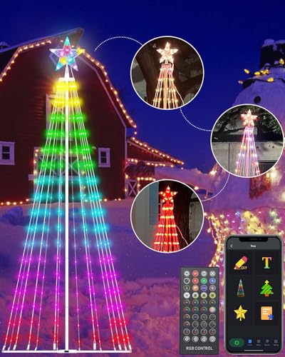 6ft Outdoor Prelit Christmas Tree with 47 Color-Changing LED Lights & App Control