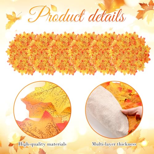 Thanksgiving Maple Leaf Placemats Set of 8 - Fall Autumn Table Decor 17.75 Inch