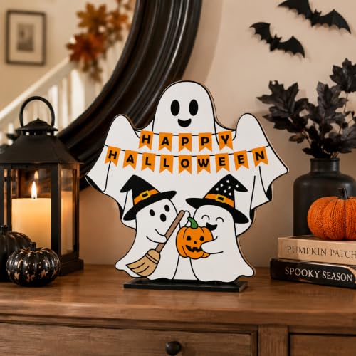 Halloween Boo Wooden Sign Table Decorations - Variation Halloween02