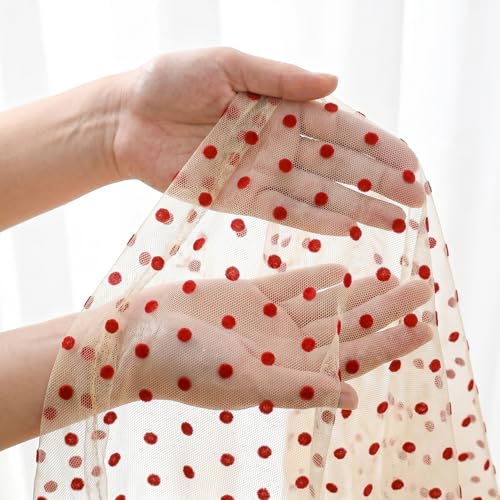 Horaldaily 60x84 Inch Rectangular Gauze Polka Dot Table Cloth Beige Caramel Variation