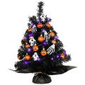 Mini Black Halloween Tree with Purple LED Lights & Ornaments - Variation of THIS listing