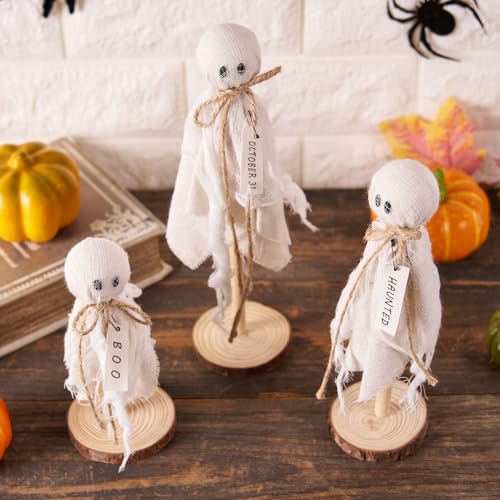 Halloween Ghost Decorations Set of 3 Indoor Table Centerpieces