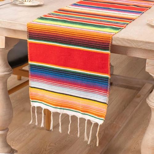 Mexican Table Runner 14x84 Inches Rainbow Colors Home & Party Decor