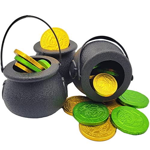 6-Pack Black Candy Cauldron Kettles for Halloween & St. Patrick's Day Party Decorations