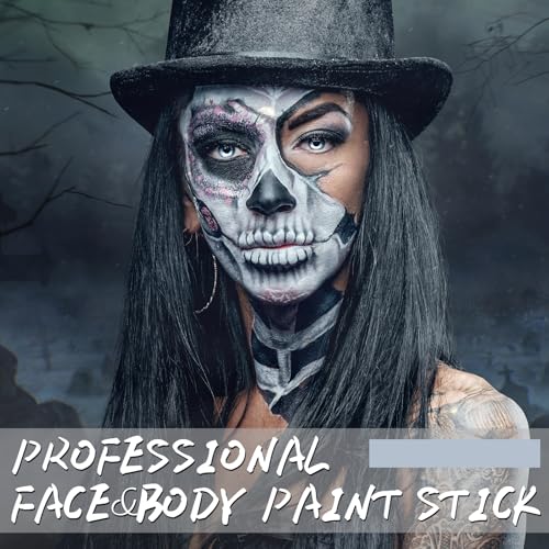 LOKFAR Grey Face & Body Paint Stick Waterproof Halloween Makeup for Stage & Cosplay