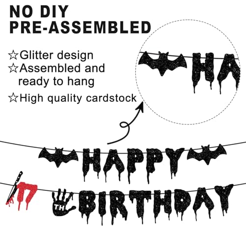 Halloween Killer 17th Birthday Banner - Bloody Zombie Horror Decor