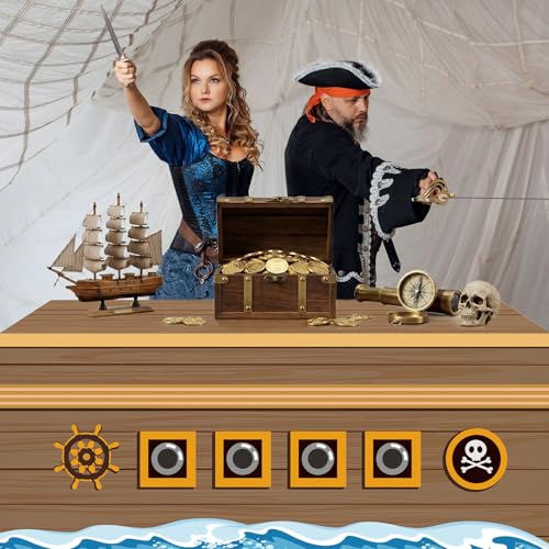 Pirate Party Tablecloth 72x30 Inch Nautical Ship Design for Kids & Adults - Pirate Variation