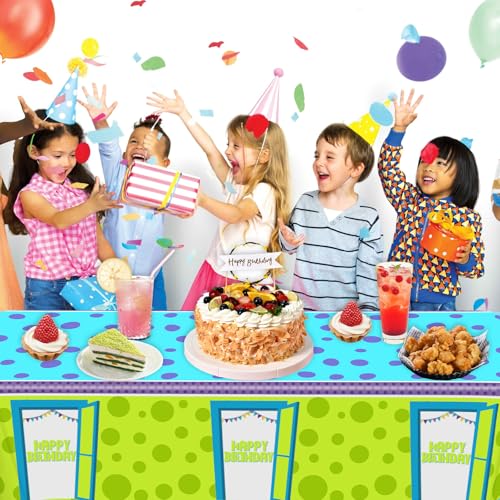 Monster Tablecloths Set - Plastic Party Covers for Birthday & Halloween