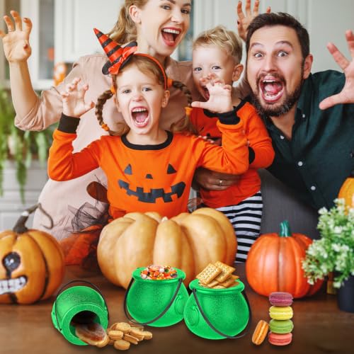 Green Mini Cauldron Set - 24pcs Halloween Witch Candy Holders & Party Decor