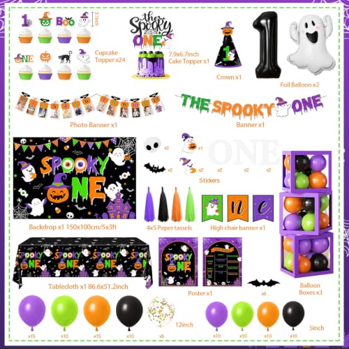 Halloween First Birthday Party Decorations Set - 170pcs Spooky Celebration Supplies