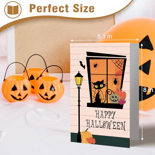 Halloween Card for Him Her WD-026 Spooky Cat Window Design - Party Greetings