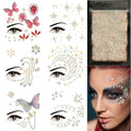 Self-Adhesive Face Gems & Chunky Body Glitter Set for Festival Makeup